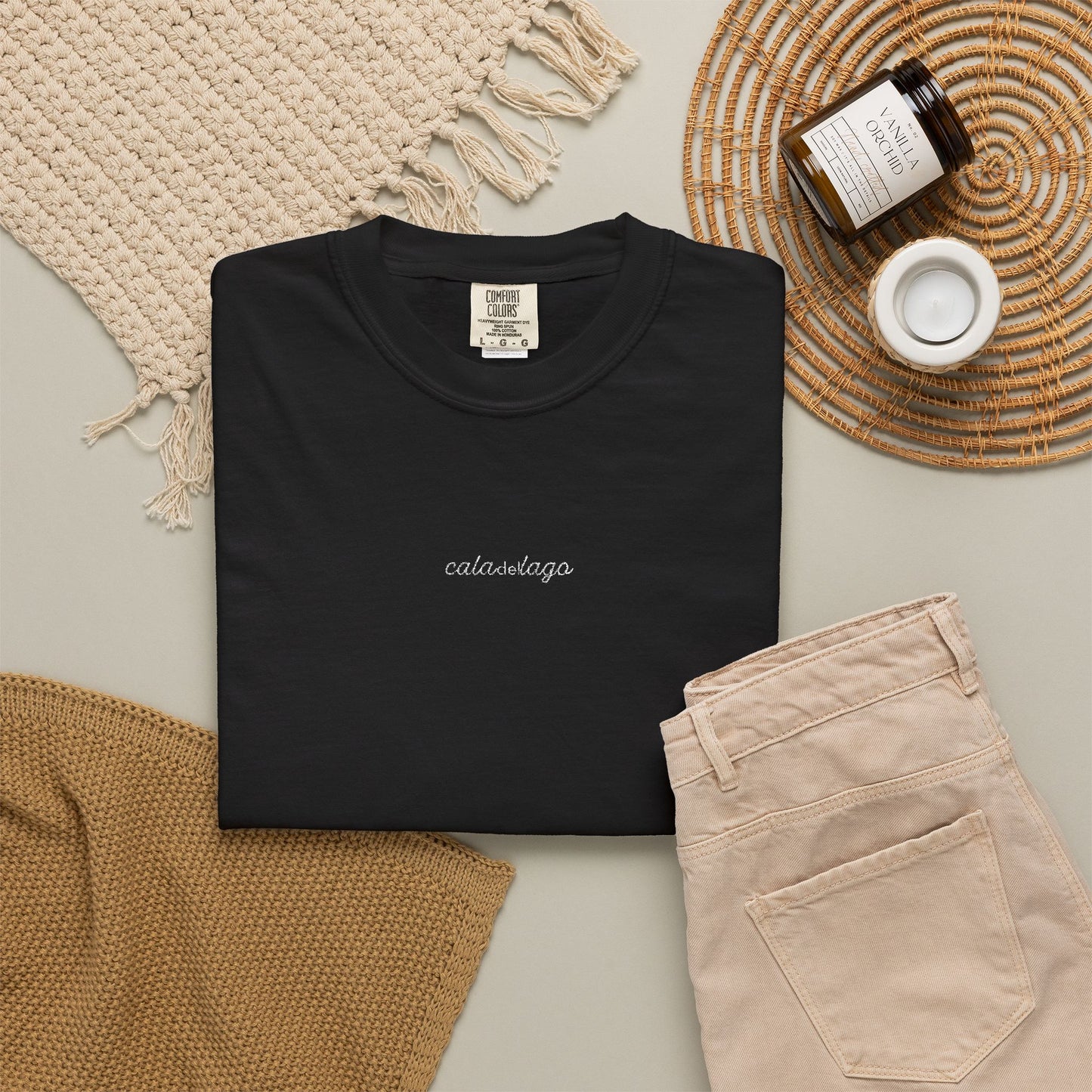 Cala Del Lago Essential Tee – White Stitch