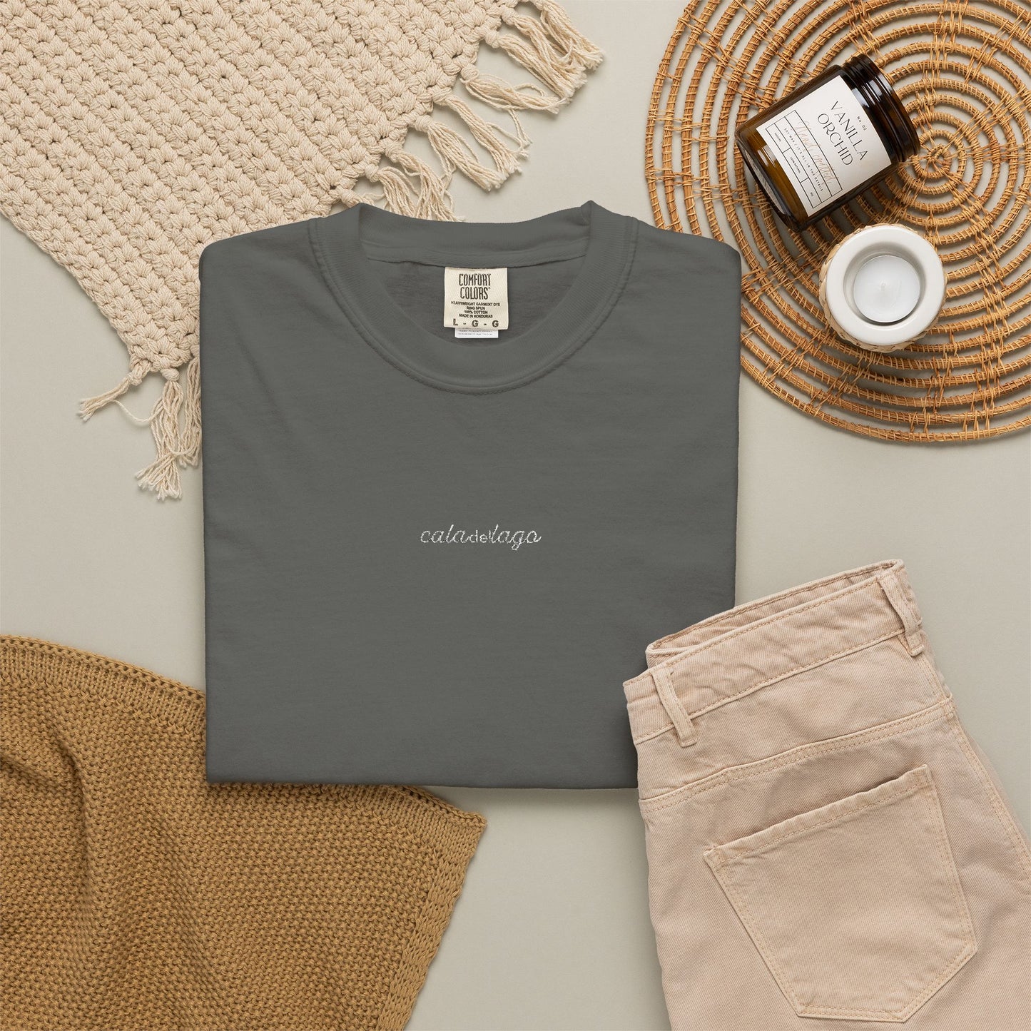 Cala Del Lago Essential Tee – White Stitch